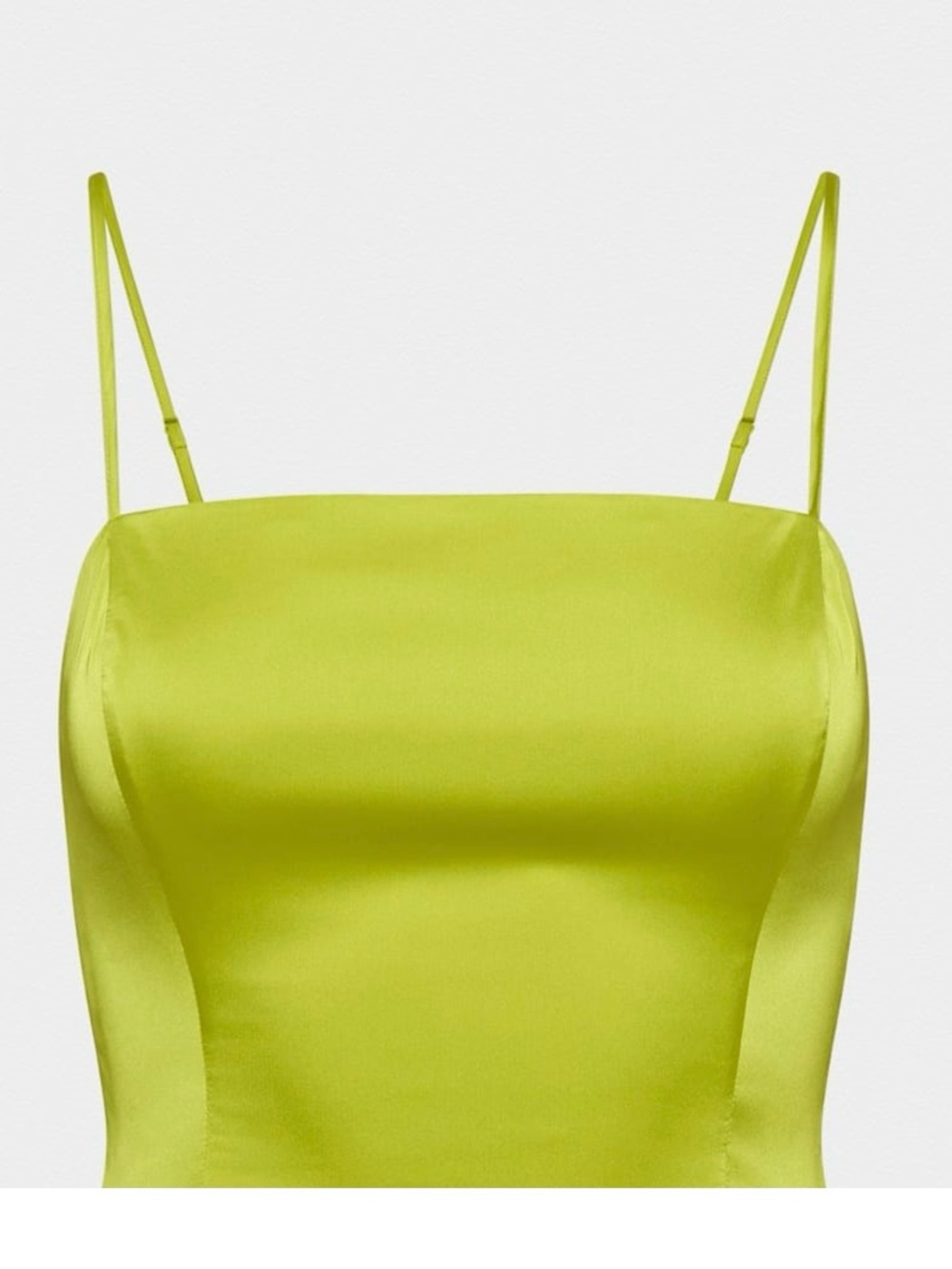 Aritzia Sunday Best Shimmer Satin Camisole - Pear Green Spaghetti Strap Tank